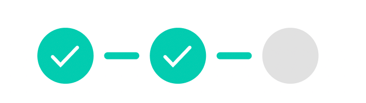 Image of multi-step status indicator UI